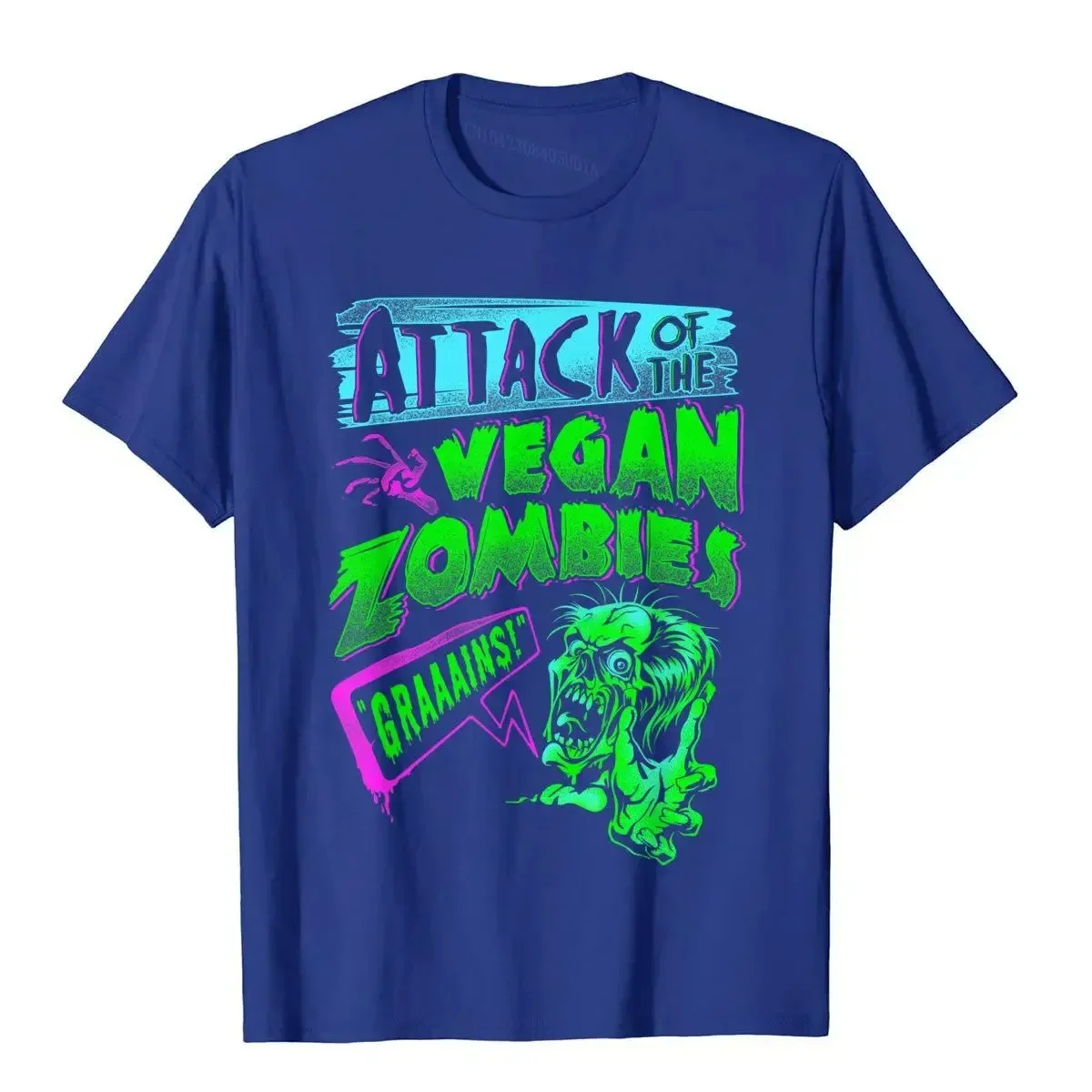 Attack Of The Vegan Zombies Vegetarian Halloween T-Shirt Cotton Man Top T-Shirts Custom Tops Tees Camisa