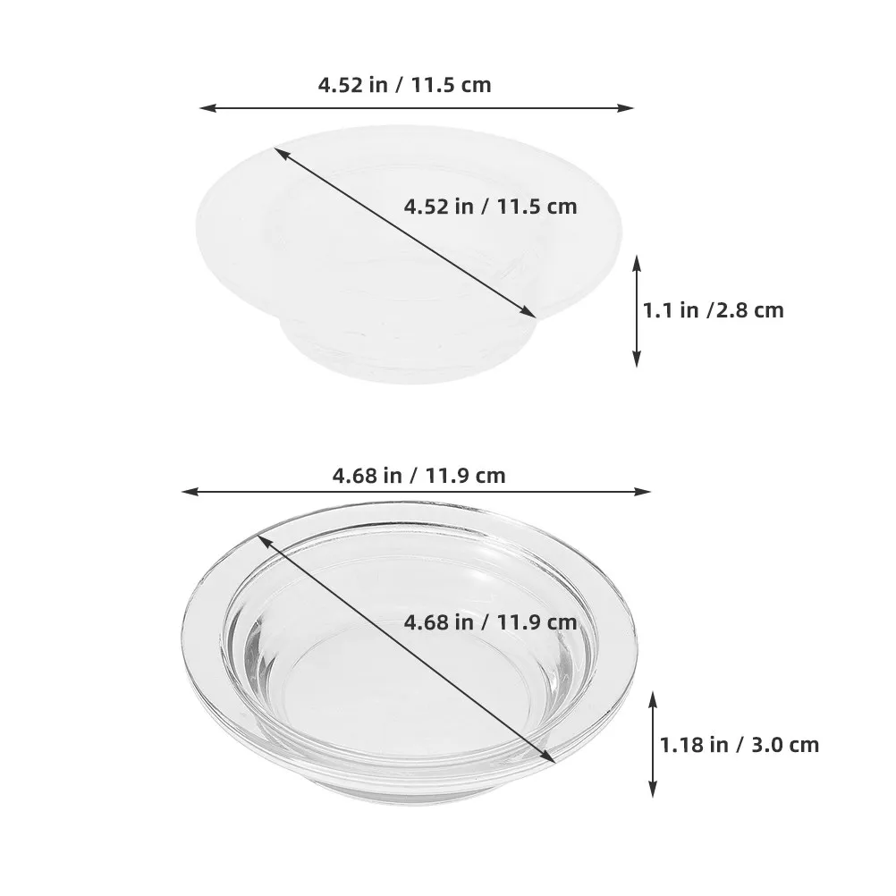 2pcs Glass Oil Warmer Dish for Wax Melter – Round Fragrance Warmer Tray, Essential Oil Holder