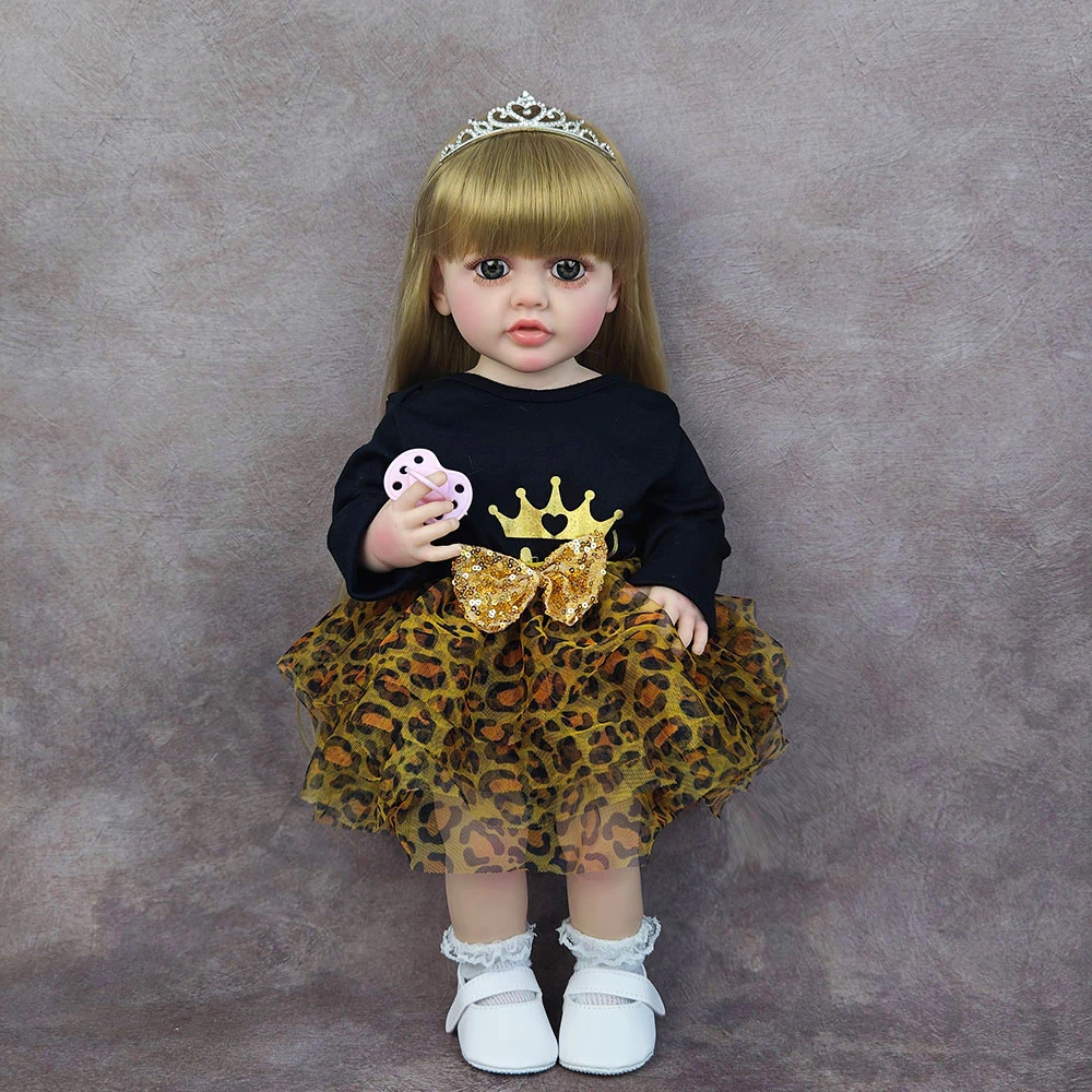 22 Polegada 55cm moda reborn bebê menina boneca lavável companheiro simulação bonecas vestir brinquedo da criança aniversário presente de natal