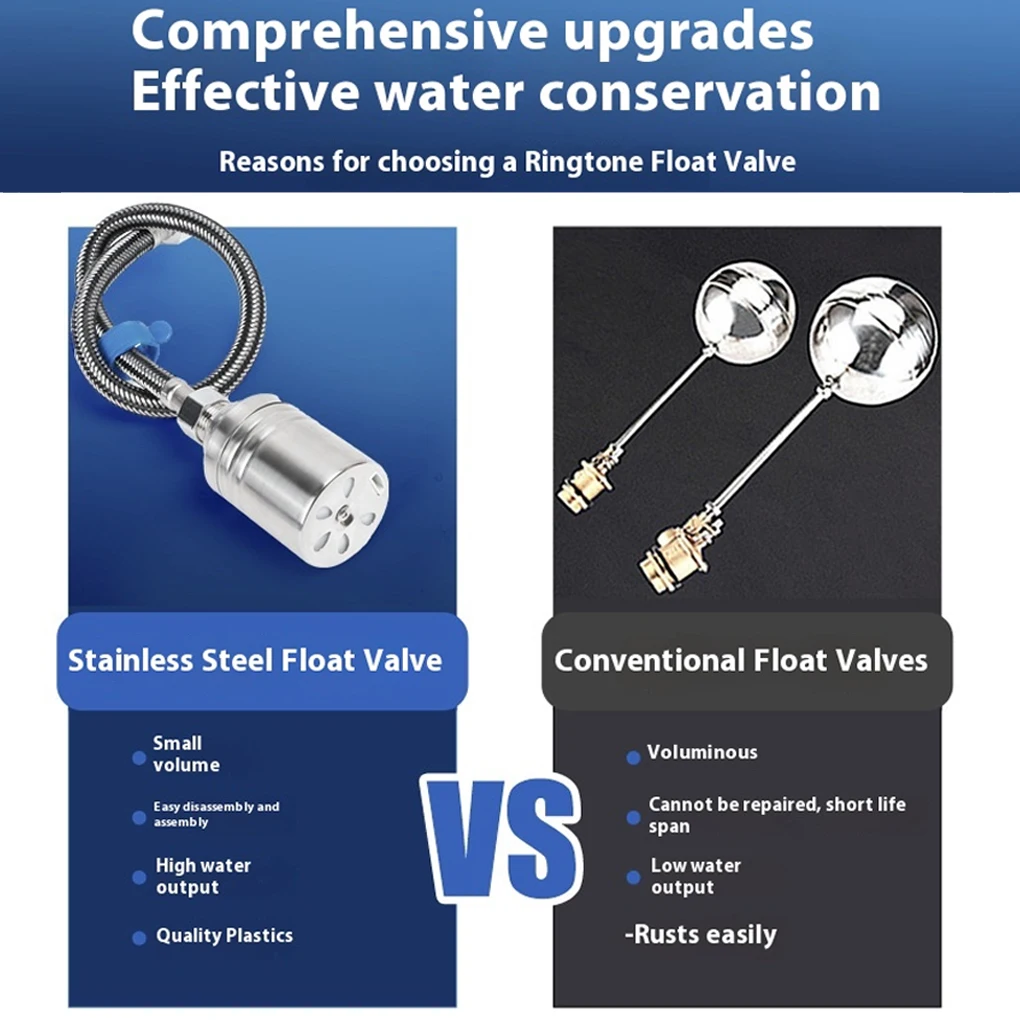 صمام تعويم من الفولاذ المقاوم للصدأ متين وموثوق للماشية وحمامات السباحة صمام تعويم المرحاض