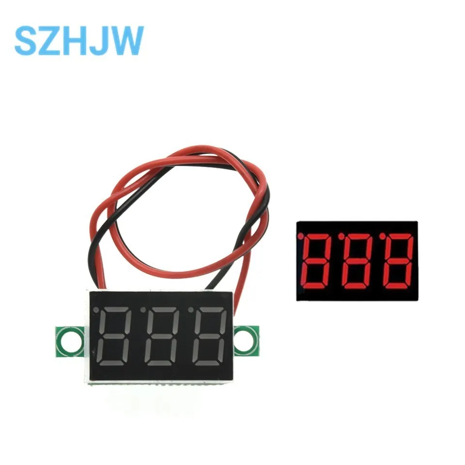 Mini 0.36 Inch DC 0-30V Voltmeter 2 Wires 3 Wires 4 Digits LED Motorcycle Digital Voltmeter Tester Digital Display Meter