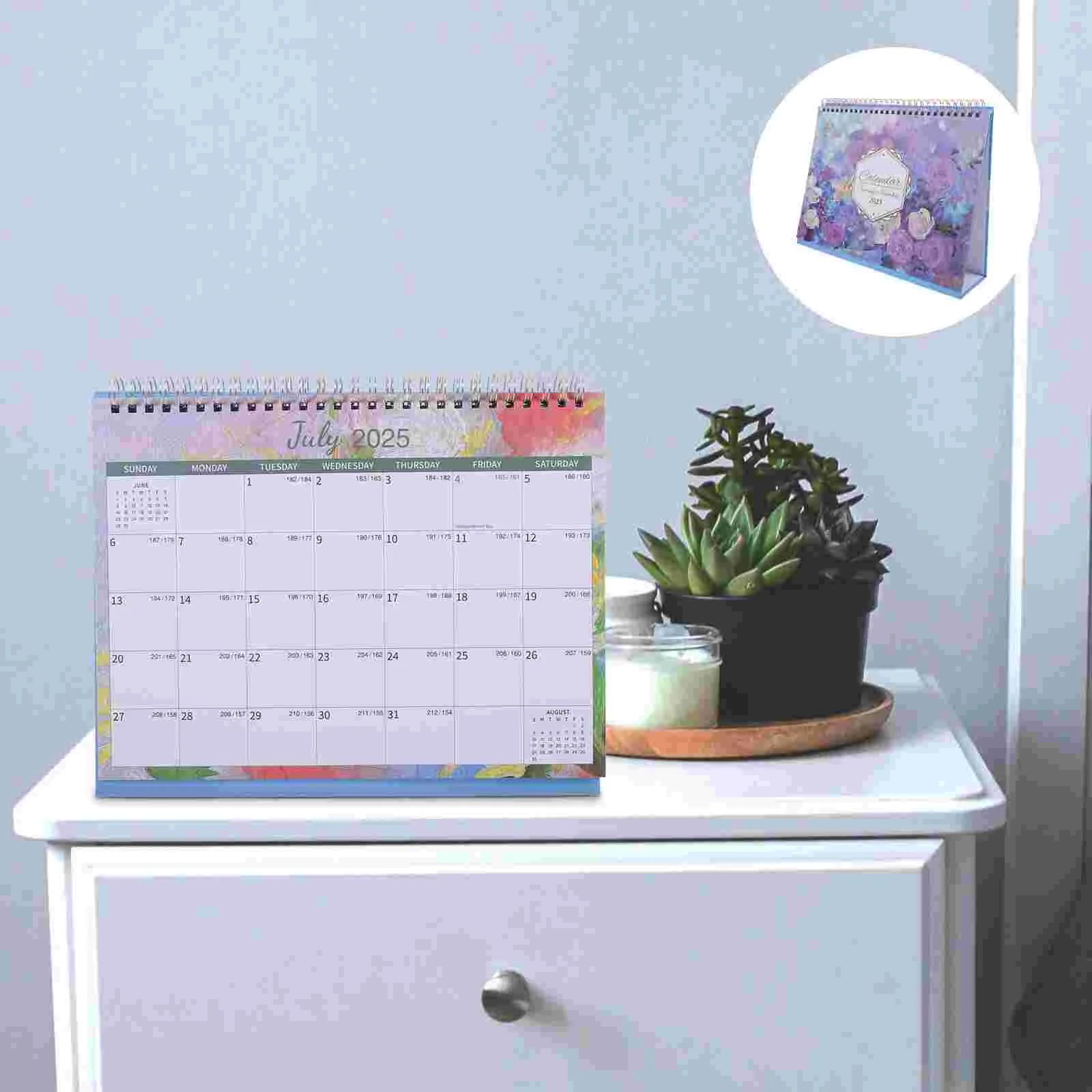 

2025 Desk Calendar Household School English Stand up Table Calendars Office Desktop Standing Makeup Advent