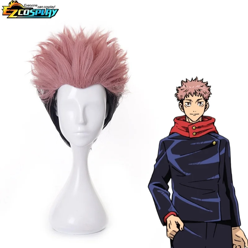 Itadori Yuji Cosplay Anime Jujutsu JJK Itadori Yuji Cosplay Kostuum Pruik Jas Broek Uniform Halloween Kostuums