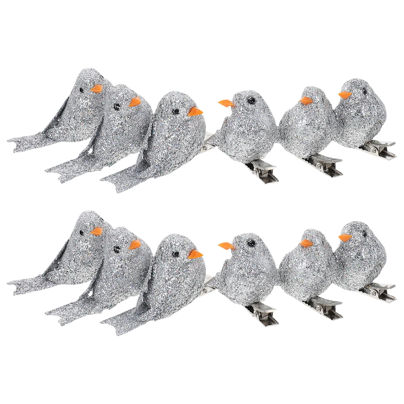 

12Pcs Christmas Tree Birds Ornament Realistic Clip Decorative Xmas Birds Decor Creative Festival Ornament Xmas Themed Decor