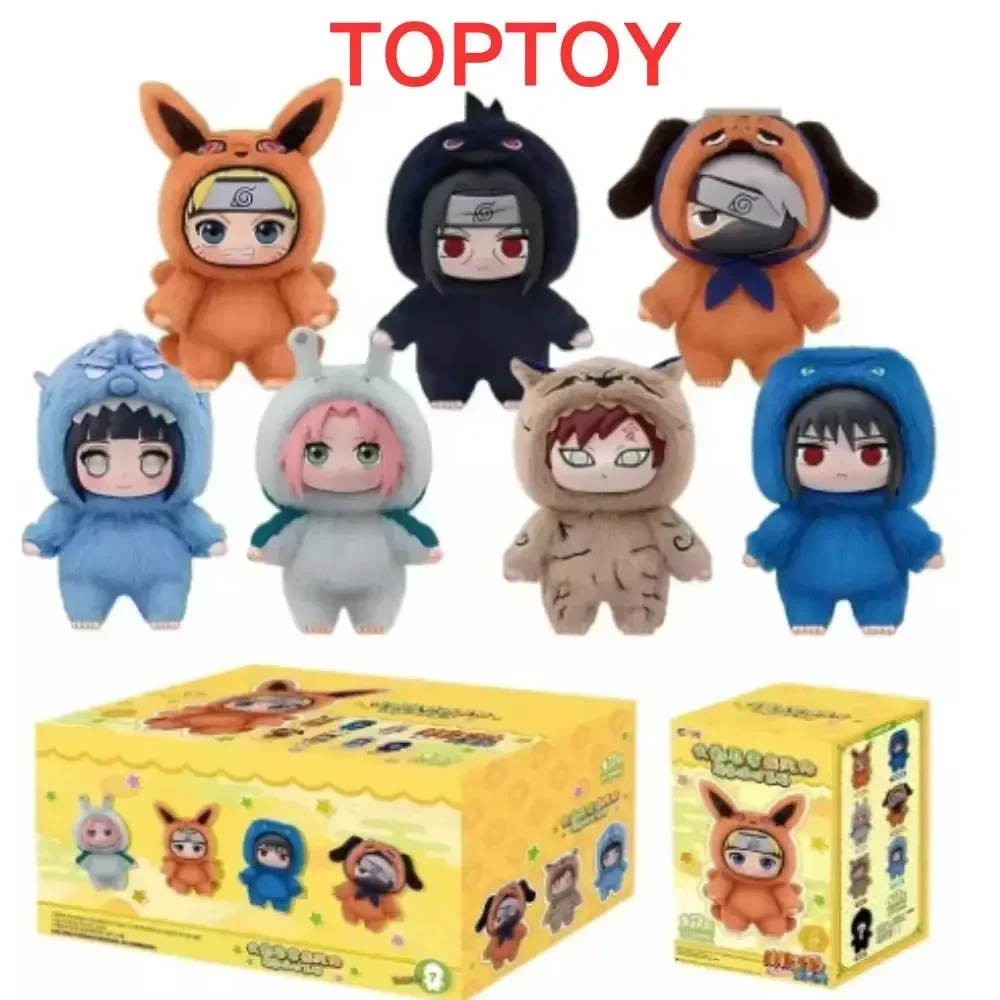 ของแท้จากนารูโตะ ซีรีส์ปาร์ตี้สัตว์น่ารัก กล่องสุ่มฟิกเกอร์ของเล่นตุ๊กตาขนนุ่ม ของตกแต่ง ของขวัญวันเกิดสำหรับเด็กผู้ชาย