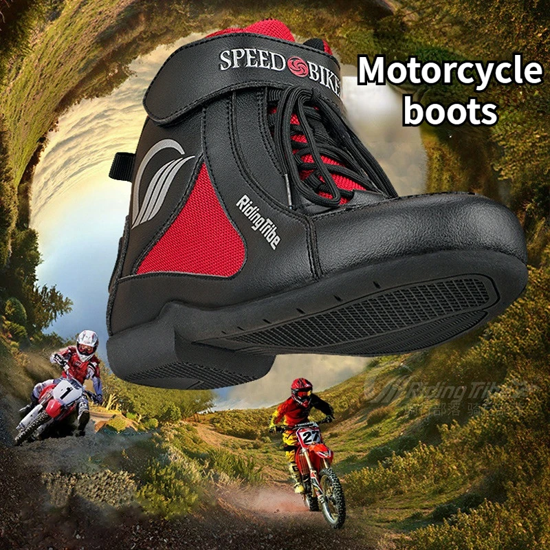 

Motorcycle shoes Microfiber leather anti-collision breathable off-road cycling riding sports shoes Riding tribe racing boots