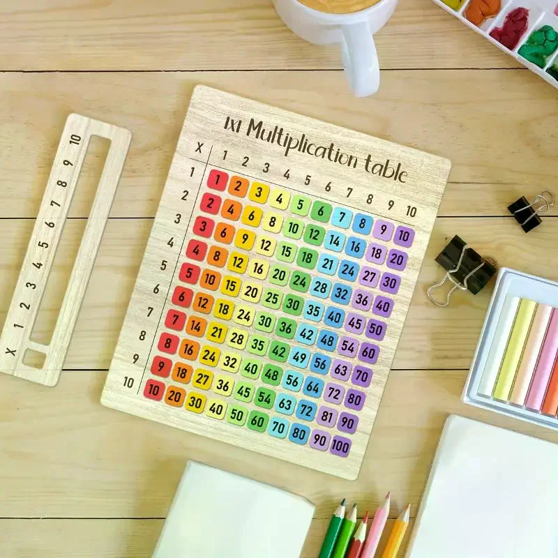 Colorful Multiplication Table Wooden Boards Suitable For Math Classes And Back-to-School Gifts, Ideal For Family Gatherings