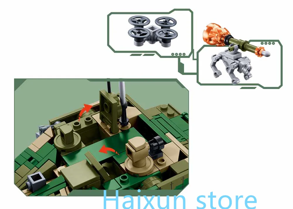 Baru 391 Buah Militer Generasi Terbaru Tank Tempur Utama Model Tentara Blok Bangunan Mainan Pendidikan untuk Anak-anak