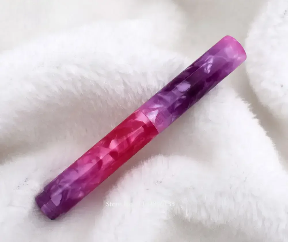 New Wanwu Creative Celluloid Mini Glass Dip Pen & Fountain Pen Starry Sky Purple Pocket EF/F/Small Bent Ink Pen & Gift Gift Set