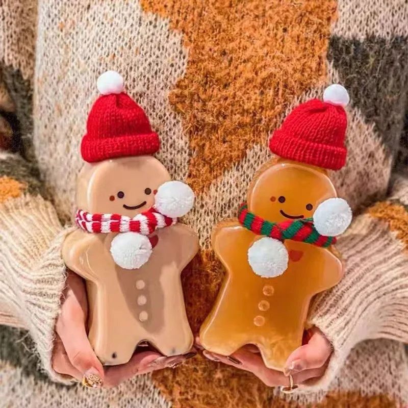 عيد الميلاد كوب الشاي بالحليب لطيف الزنجبيل رجل زجاجة ماء ثلج الشاي عصير جرة الحلوى غلاية بلاستيكية عيد الميلاد نافيداد الديكور