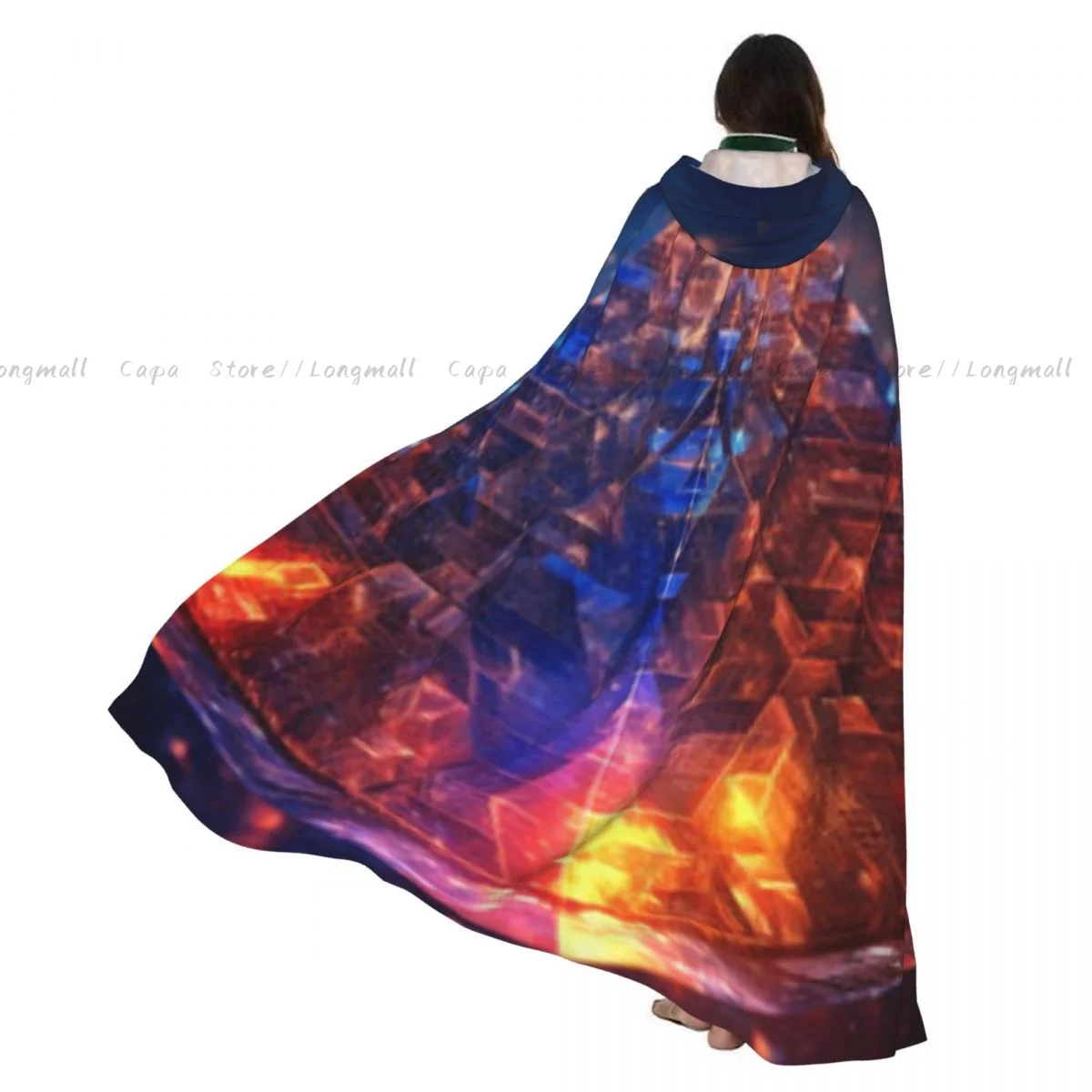 

Cosmic Stardust Hooded Cloak Coat Halloween Cosplay Costume Vampire Devil Wizard Cape Gown Party
