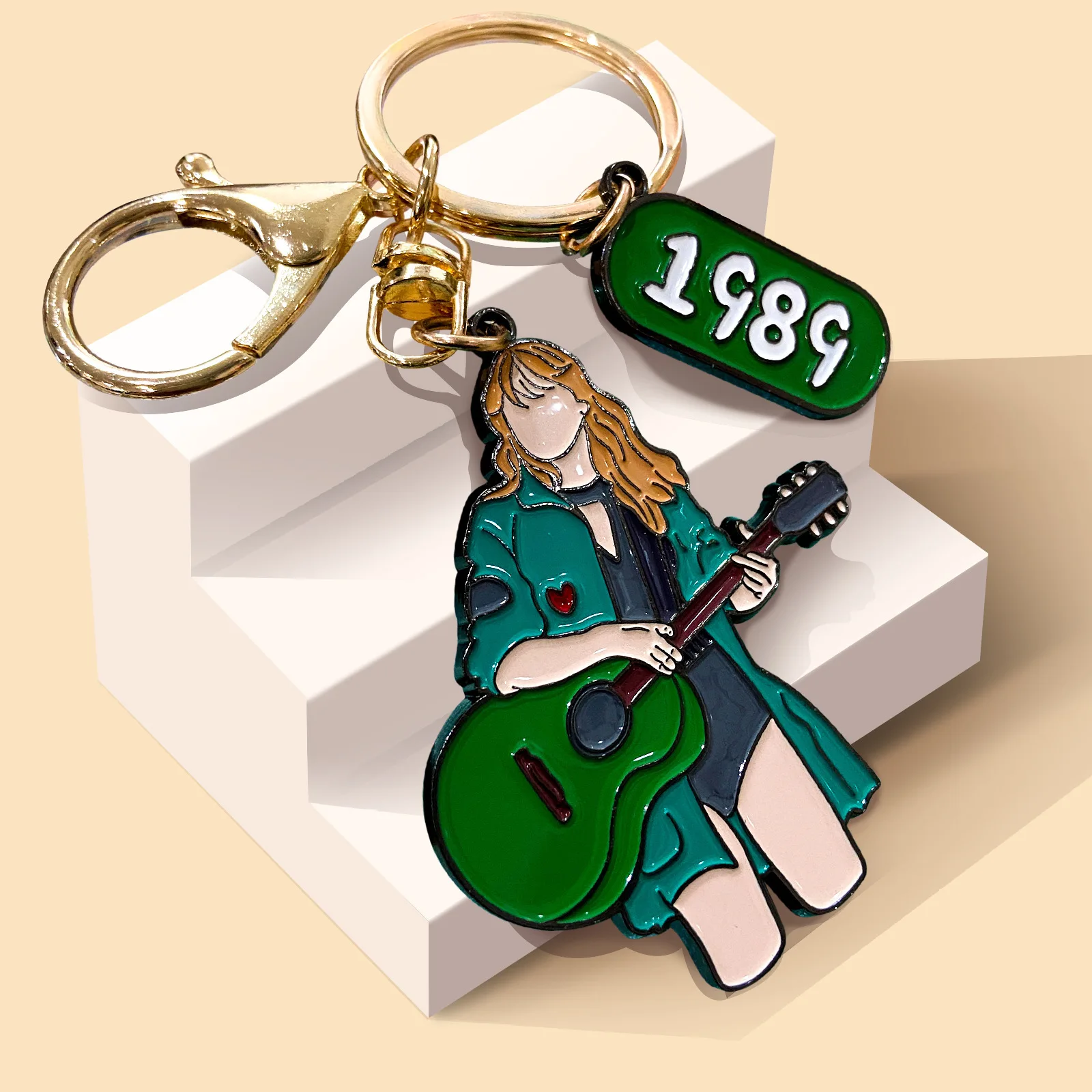 Taylor Swift Keychain Lovely 1989 Rock Girl Metal Guitar Pendant Fans Collection for Men Women Backpack Party Accessories Gifts view 5