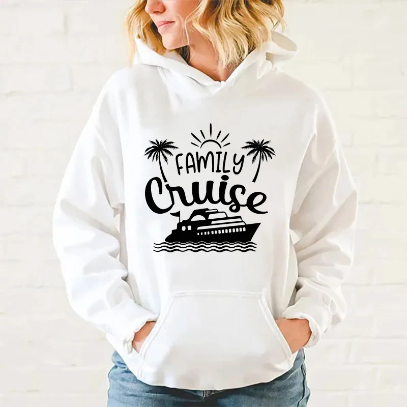 

y2k hoodies New Family Cruise Pattern Print Hoodies For Women Fashion Casual Sports Sweatshirts Ladies Pullovers Tops