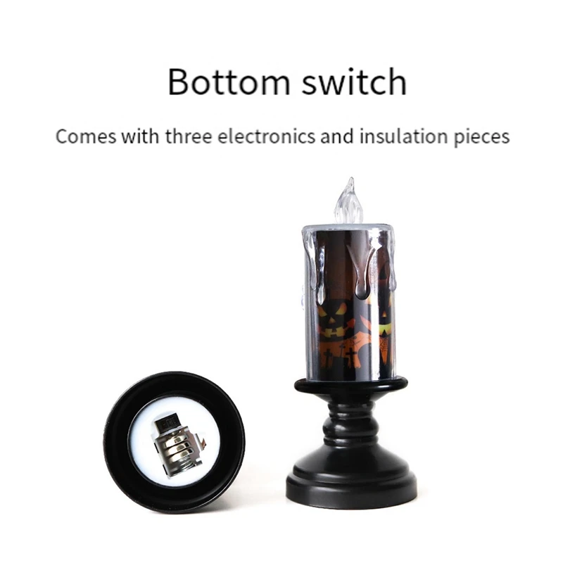 LED Eletrônico Halloween Decoração Candlestick, Horror Night Lights, Promoção, 12pcs por conjunto