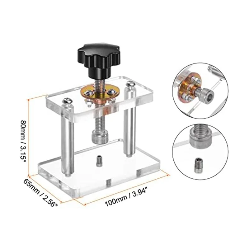 Watch Press Set, Watch Back Case Screw Type Closer with 20 Dies Acrylic Watchmaker Press Tool Set for Watch Repairing