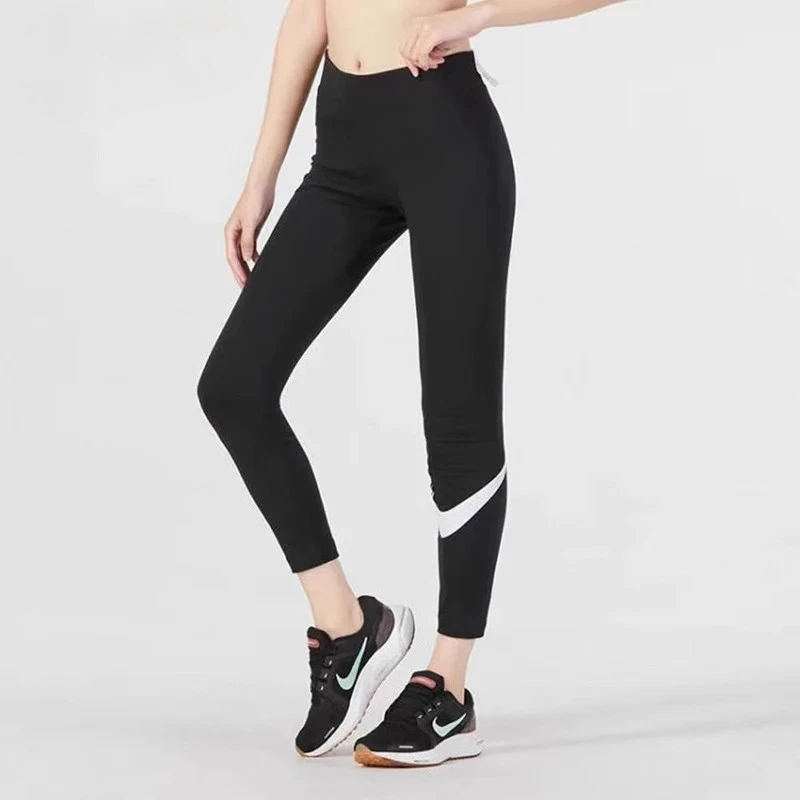 Pantaloni da donna originali in cotone Nike Nuovi pantaloni fitness da yoga Collant casual Leggings da corsa Pantaloni da allenamento a nove punti 806928 -010