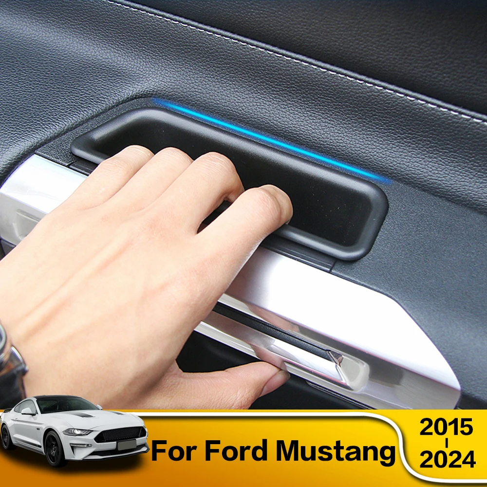 

2 Pcs For Ford Mustang 2015 2016 2017 2018 2019 2020 2021 2022 2023 2024 Car Door Storage Box Bag Handle Interior Accessories