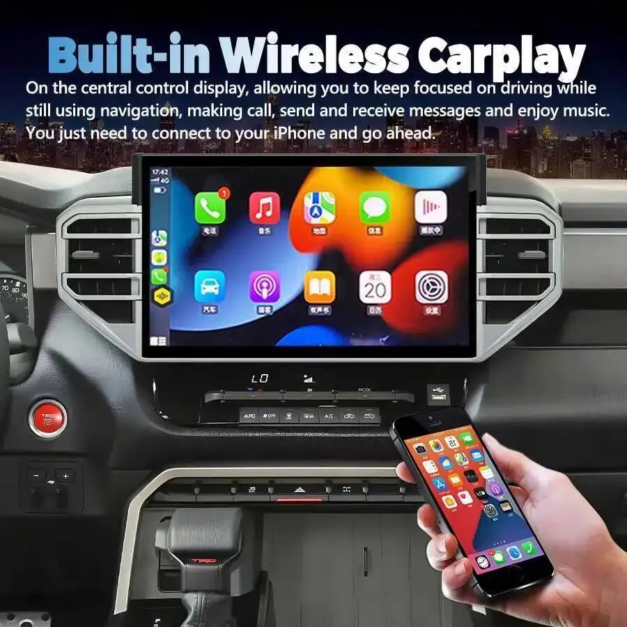 14.6Inch Car Multimedia Player Head Unit Touch Screen 4G Wireless Carplay Android GPS Stereo Radio For Toyota Tundra 2021‑2026