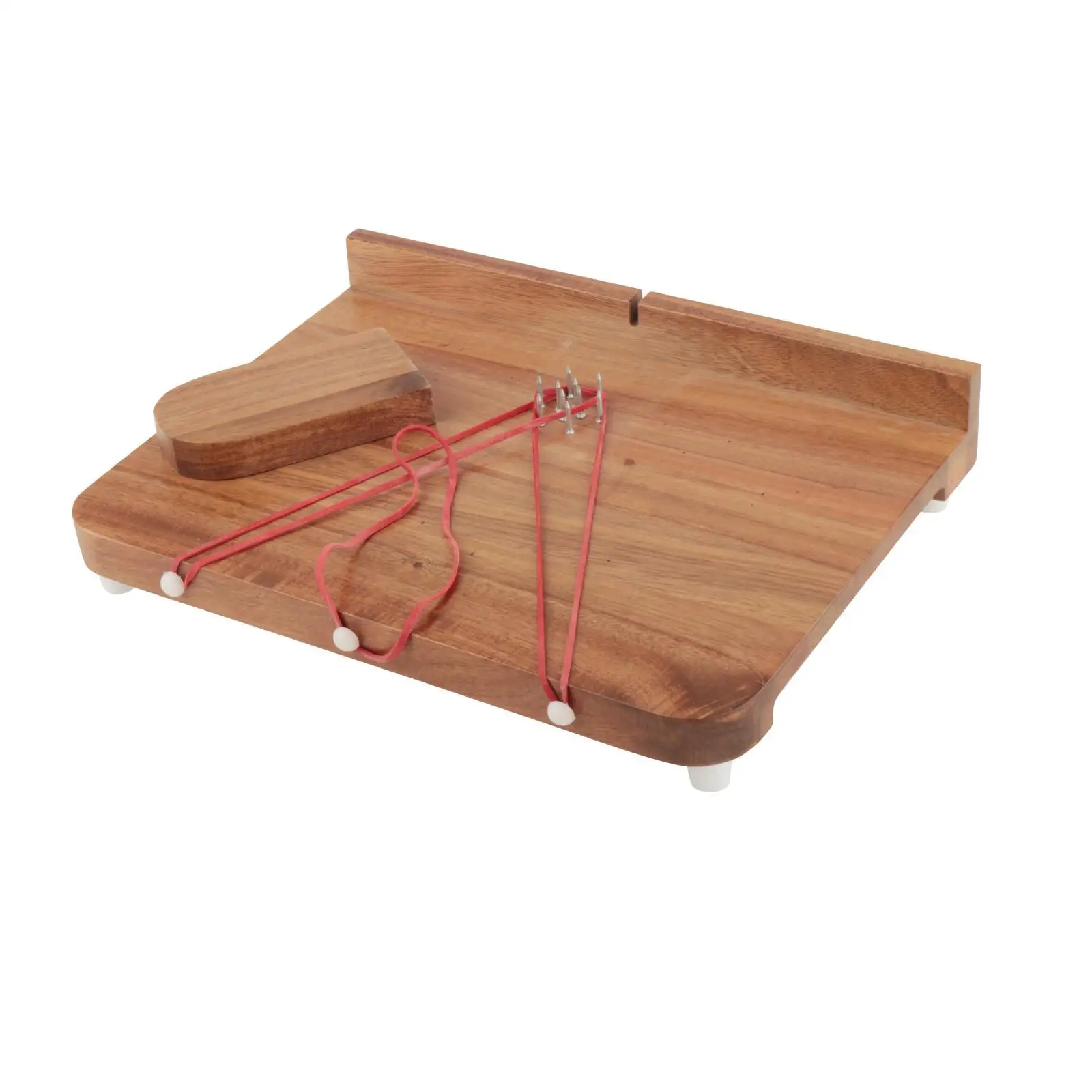Single Handed Acacia Cutting Board with Spikes Stable Wooden Kitchen Chopping Aid for Elderly or Patients