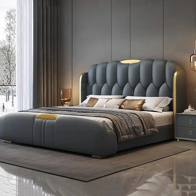 

Queen Size Bedroom Bed Storage Organiser Multifunctional Double Bed Modern Luxury somieres y marcos de camahome Furniture