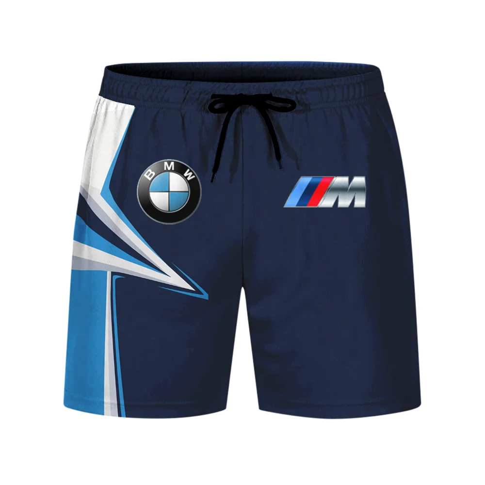 شورت BMW Motorrad Motorsport للرجال كاجوال شبكي يسمح بمرور الهواء وسروال جري مريح للياقة البدنية