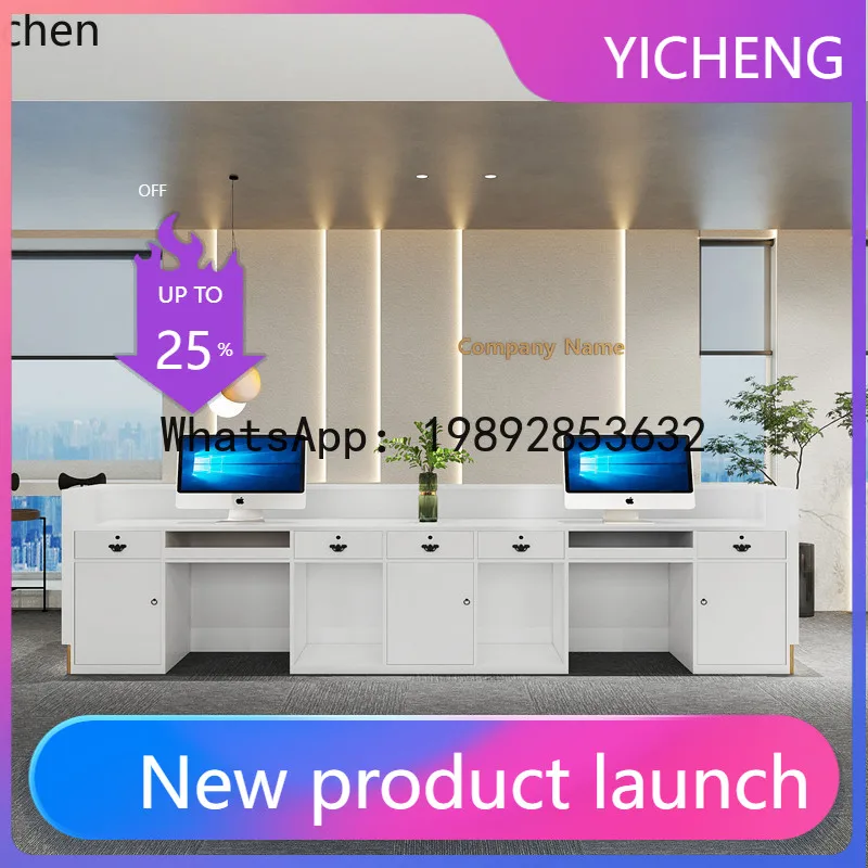 

X7 Reception Desk Simple Stainless Steel Reception Cashier Hotel Club Bar Table