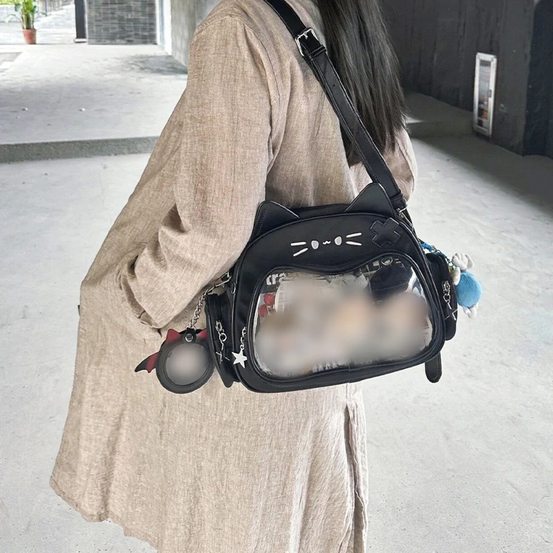 Fashion College Style Women's Small Schoolbag Cute Cat Backpack Women's Leather Casual Lolita Jk Harajuku Shoulder Bag New