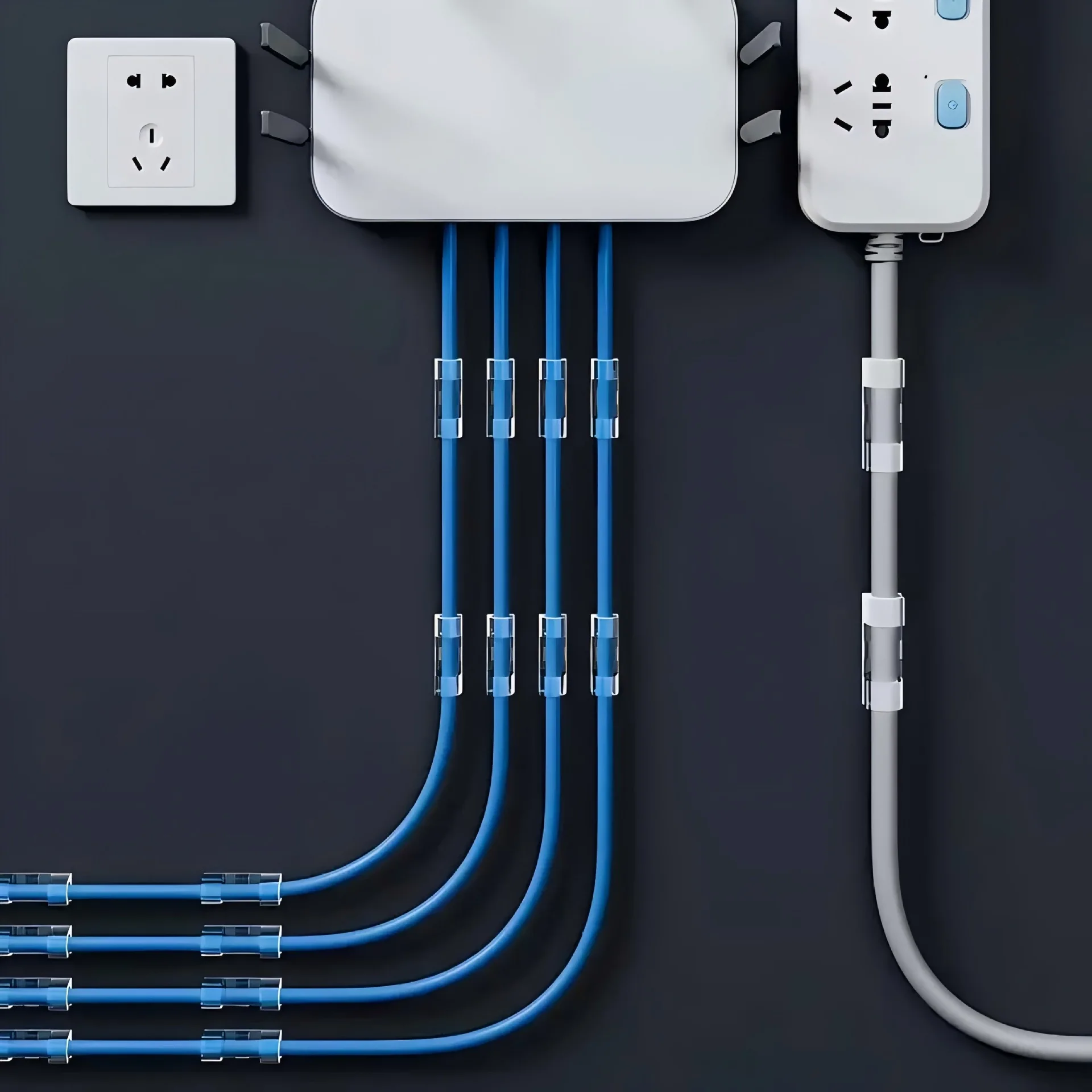 20pcs60pcs بالتنقيط من نوع الذاتي لاصق منظم للأسلاك مقاطع كابلات السحابات بين قوسين لأسلاك السيارات #3