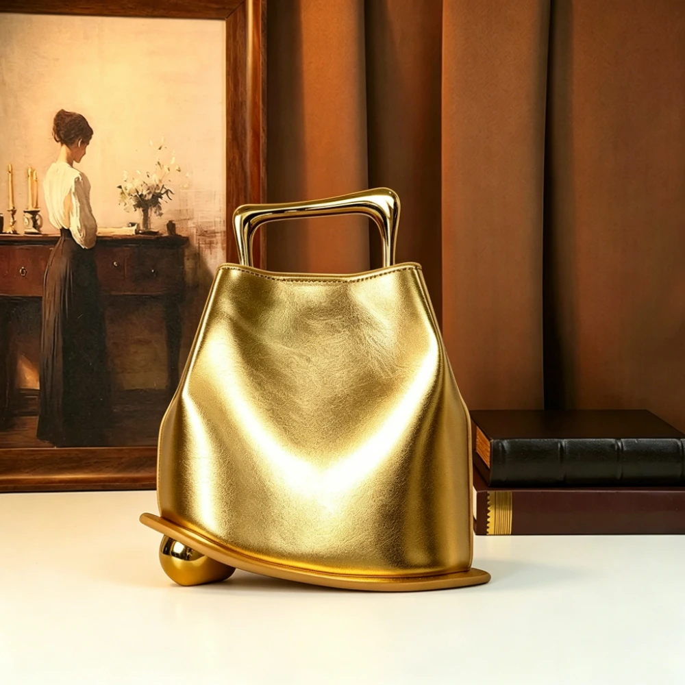 

Luxury Designer Women Handbag Elegant Minimalist Top-handle Bag High Quality Unusual Geometric Evening Party Clutch Bag