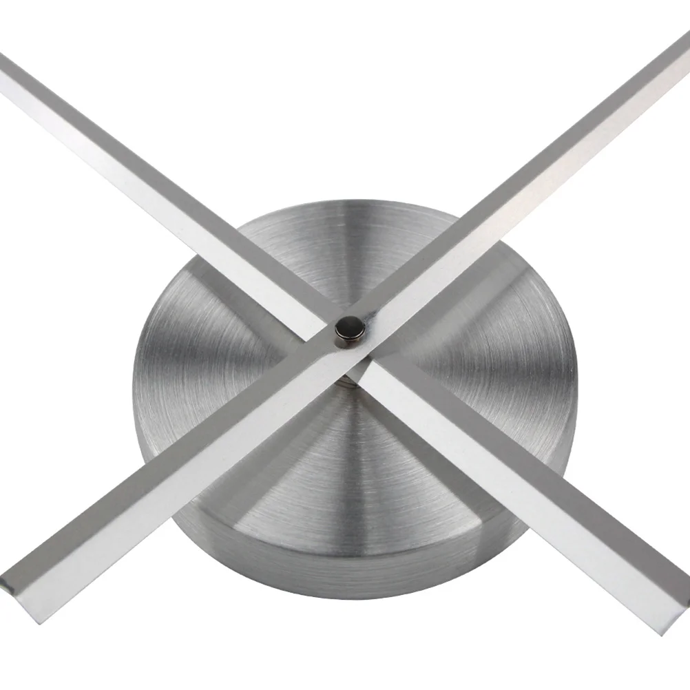 

Large Wall Clock Metal Silent Movement For Bedroom Living Room Office Home Decor Long Pointer Spade Hands Silver