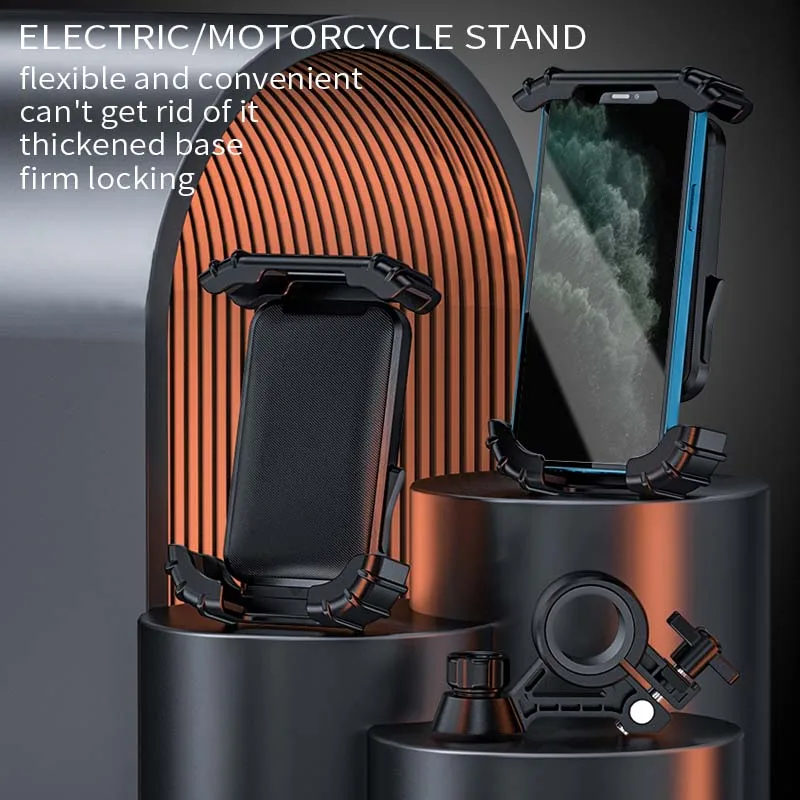 Bike Phone Holder Upgrade Thickened Four Corners Durable Rider Shockproof Navigation Stand Riding Motorcycle Bracket