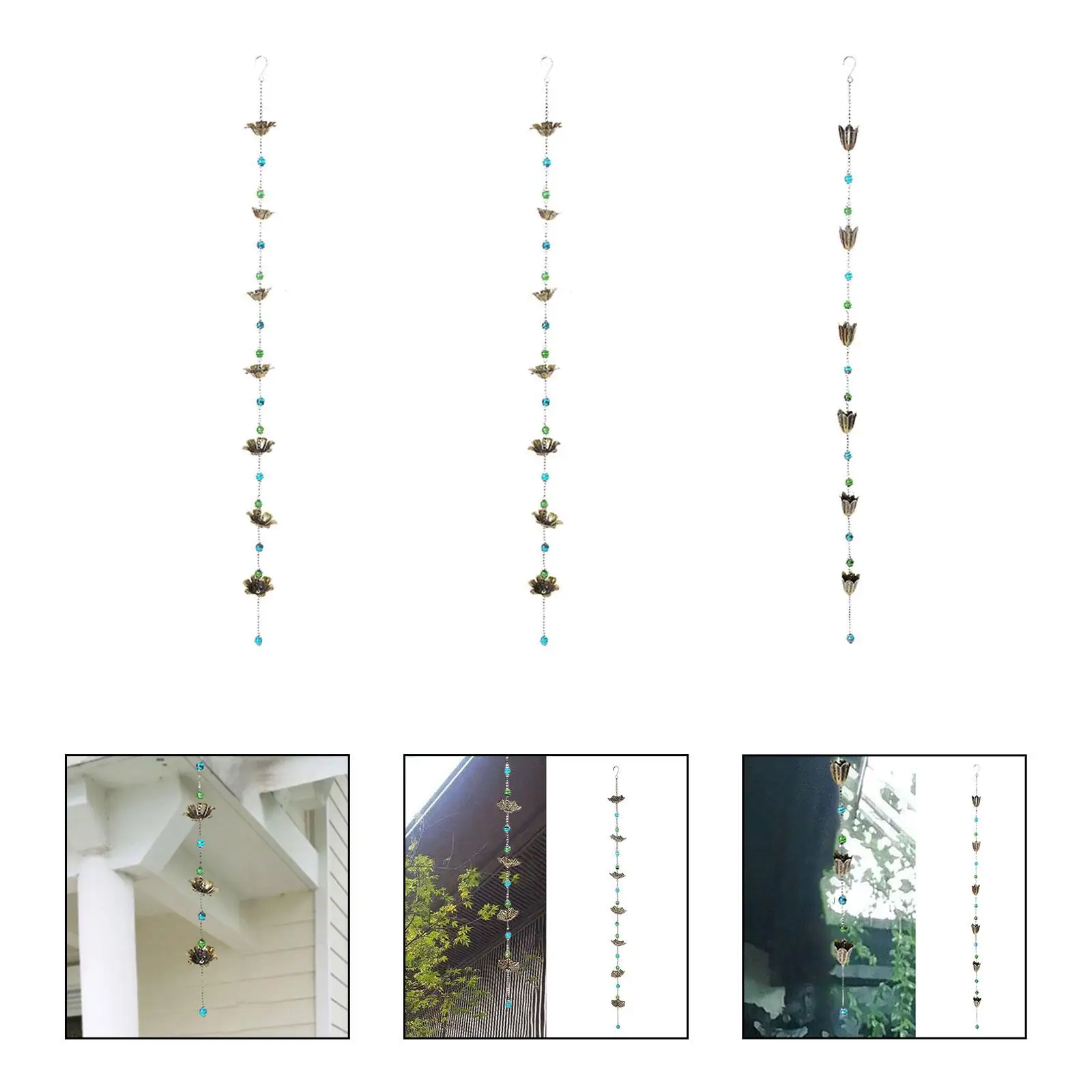 

Rain Chain Water Diverter Accessories,Easy Installation Iron Downspout Holder Connector Hook, for Garden