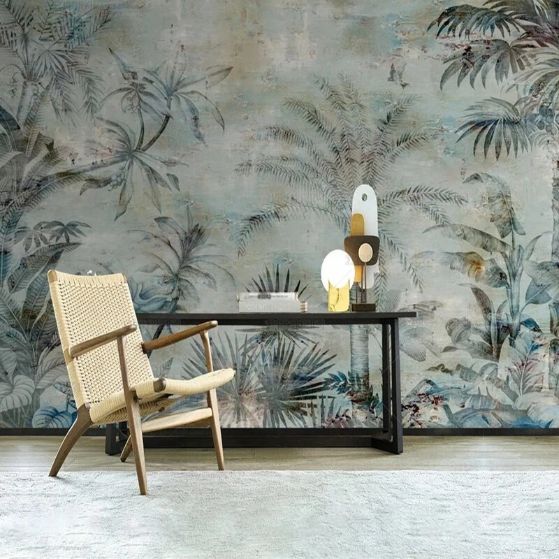 

Original smoke Mountain Hidden Brown ke Nordic tropical rainforest indoor TV bedroom home decoration background wall paper