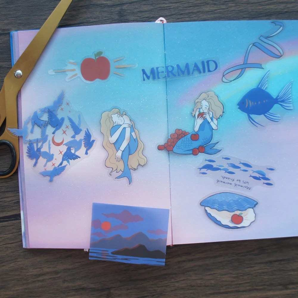 20 шт. смешанных размеров сказочная тема Русалка ожидание принца стильная ПВХ наклейка Скрапбукинг DIY подарочная упаковка ярлык