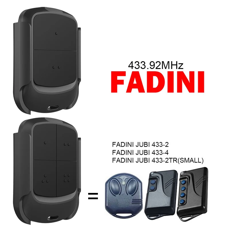 

FADINI Remotr Control Clone For JUBI 433-2TR(SMALL) 433-4 433-2 Garage Door Remote Control Electric Gate Key Fence Opener