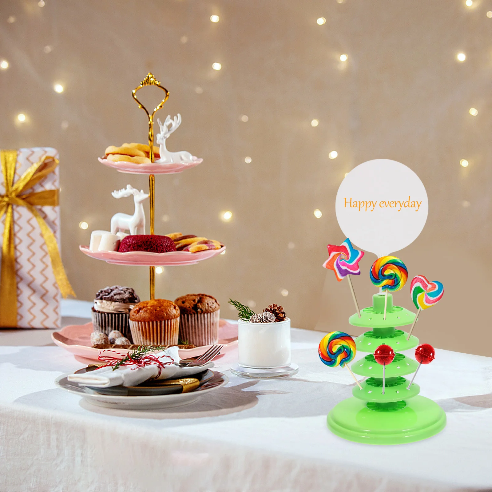 

Lollipop Stand PP Multi-Function Display Rack Birthday Wedding Party Cotton Candy Holder Cake Pops Display