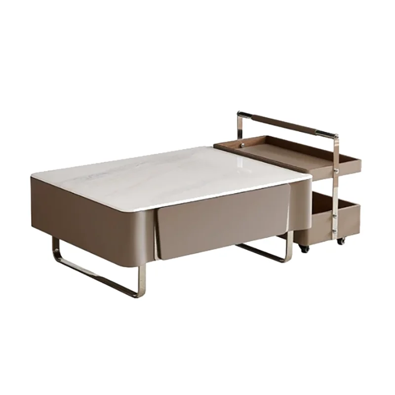 European Modern Coffee Table Rectangle Organizer Drawer Living Room Sets Coffee Table Trendy Glam Table Basse Furniture