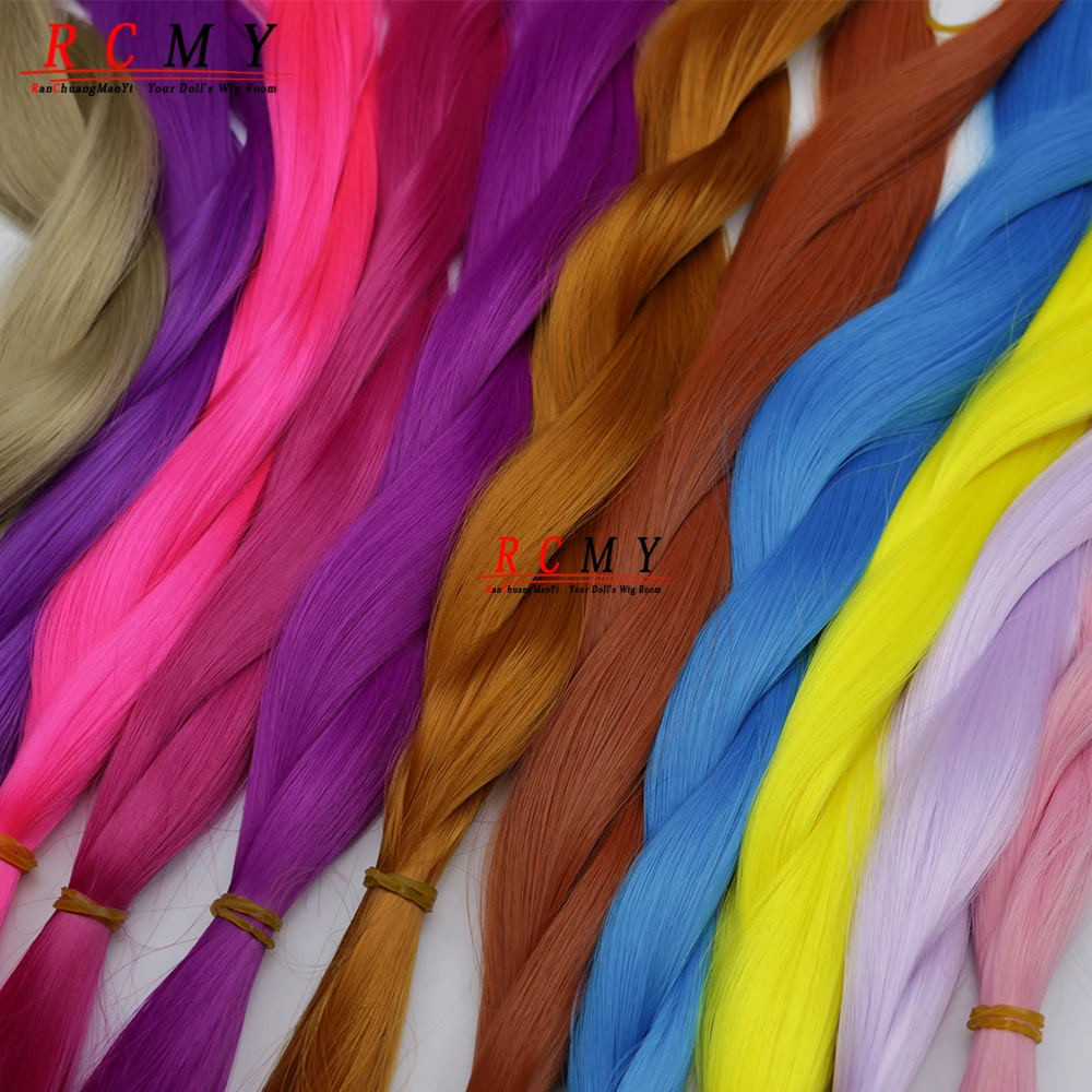 RCMY Soft Silk Doll Hair BJD/SD Blue Doll Wig Heat-resistant Synthetic Nylon Fiber 1/3 1/4 1/6 Doll Accessories