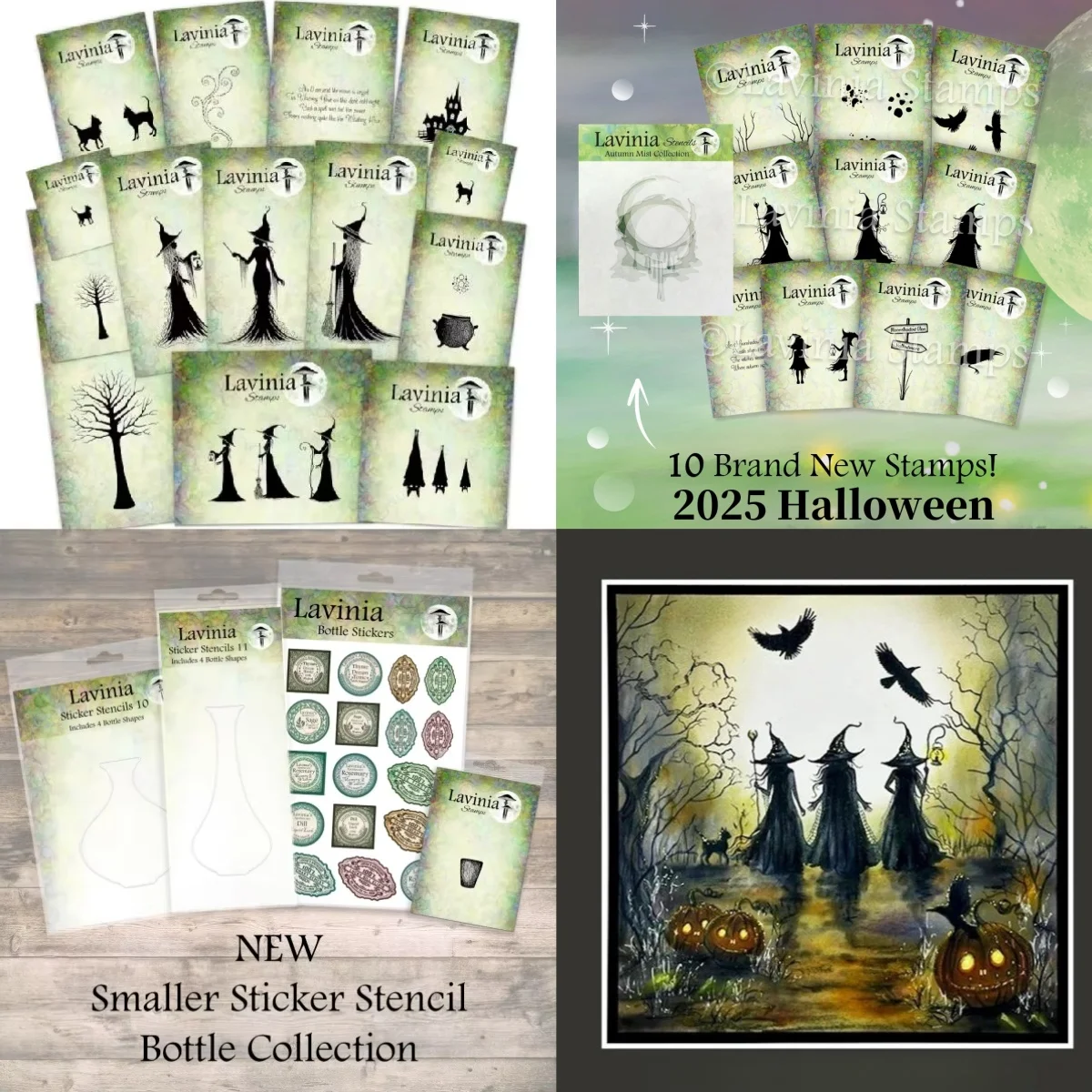 

2025 Halloween New Witch Clear Stamps Stencil Collection for DIY Scrapbook Paper Card Album Craft Template Supplies Decoration