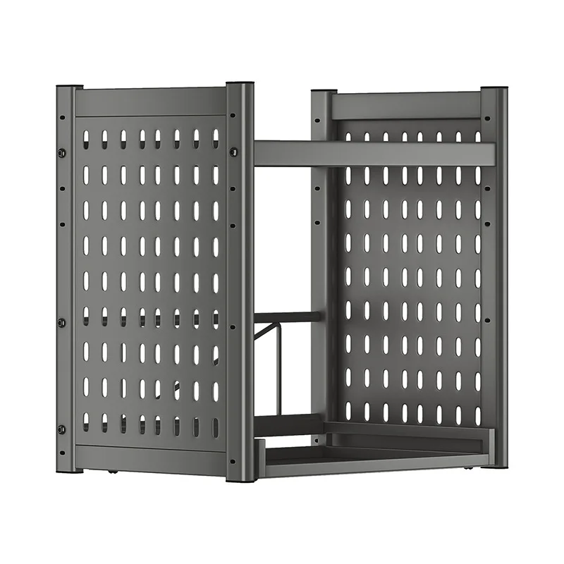 New microwave oven multi-functional rack, kitchen oven hole board household countertop rice cooker storage shelf