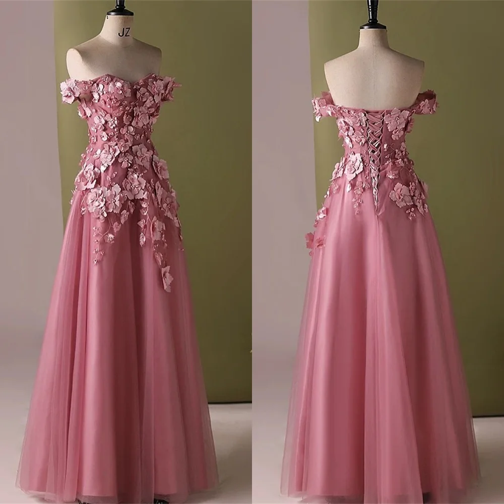 

Customized Classic Dark Pink Organza Evening Dress Delicate Strapless Off the Shoulder Sleeveless Lace Up Back Cocktail Dress