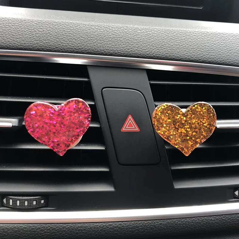 Car Perfume Car Exhaust Clip Accessories for Girls' Aromatherapy Cars Mini Heart-shaped Car Deodorant