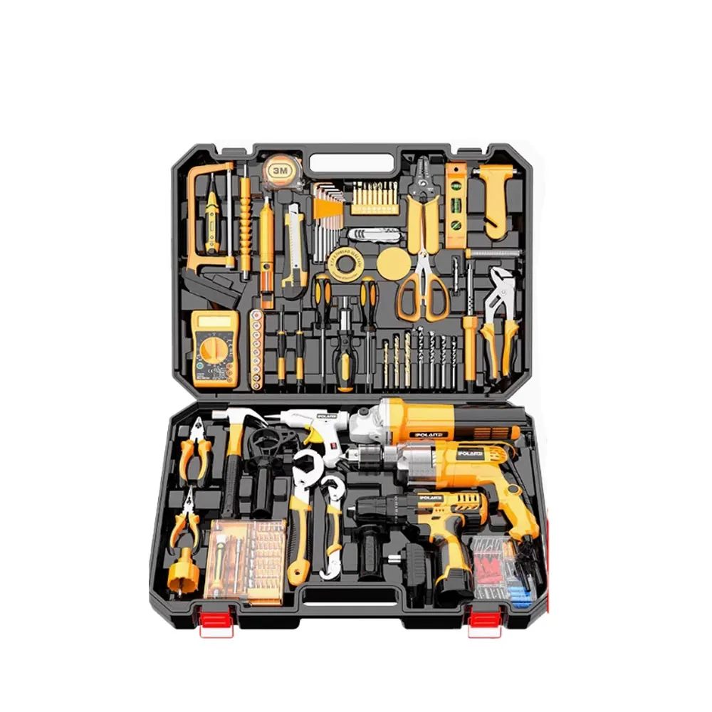 Professional Mechanic Power Wireless Tools Combo Kit Promotional Electronic Tool Box Set Bits Electrical Drills Free Shipping