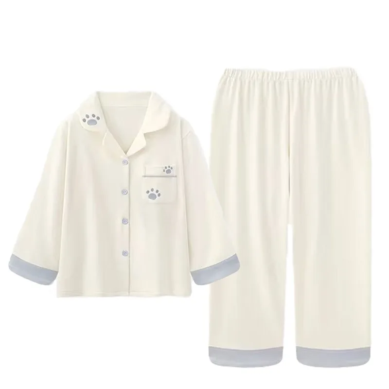 Damen-Pyjama in Übergröße, süßes, modisches Pyjama-Set mit Aufdruck, 2-teilig, Reverskragen, Neu Frühjahr 2026, Oversized Loungewear für Damen – Detail 5