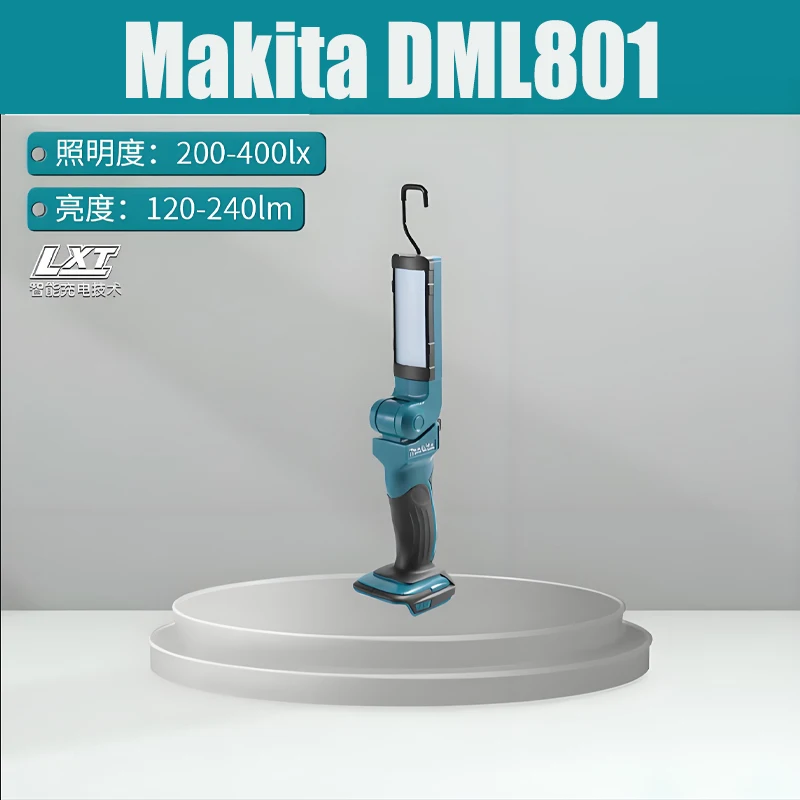 

LED flashlight 18V lithium power tool 240LM work light outdoor camping cordless high-power lighting power supply DML801