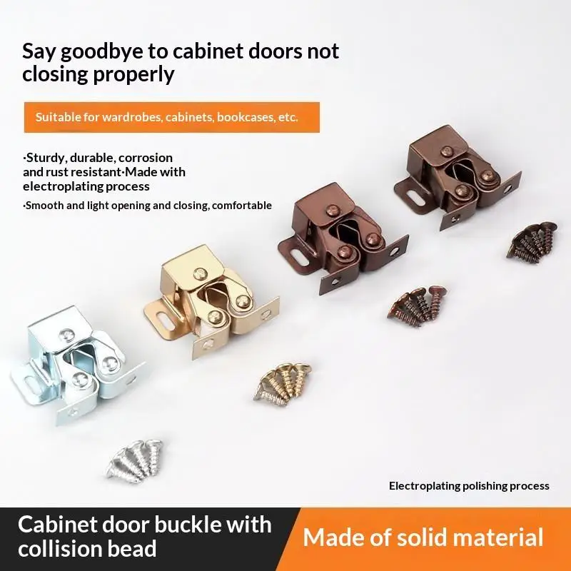 10PCS Cabinet Door Roller Catch Latch Anti Rust Wardrobe Cupboard Bookcase Hardware Easy Mount No  Open