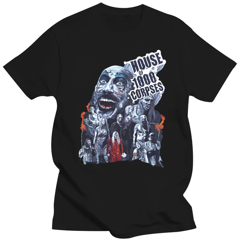 3D print  Casual House Of 1000 Corpses Rob Zombie Horror Vintage Movie Design MenTee Shirt O-Neck Short Sleeve Tees vintage