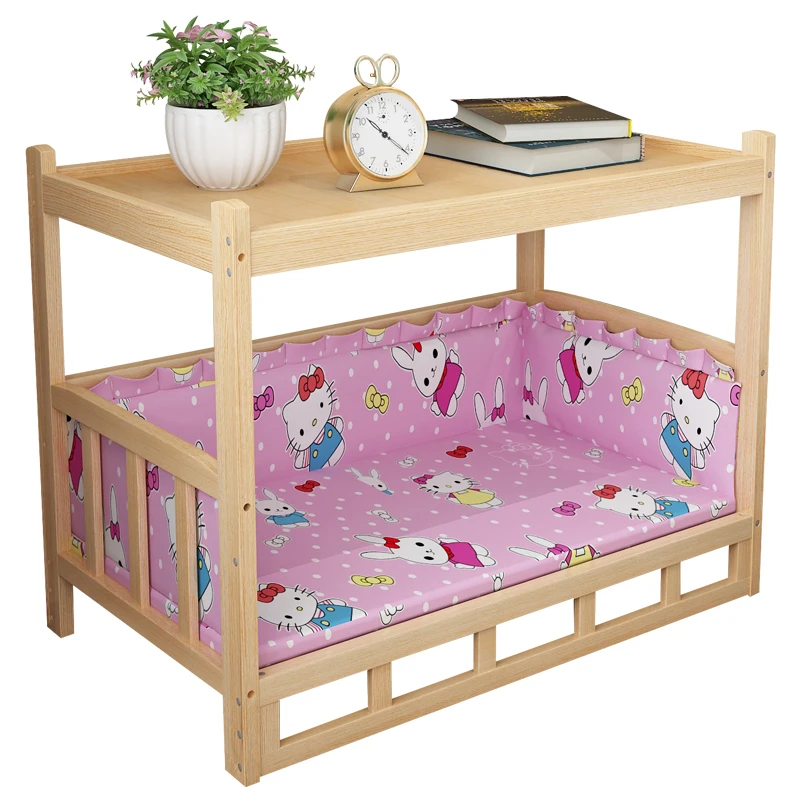 

Solid wood Teddy Golden Retrievable Wooden Pet Bed Universal in All Seasons