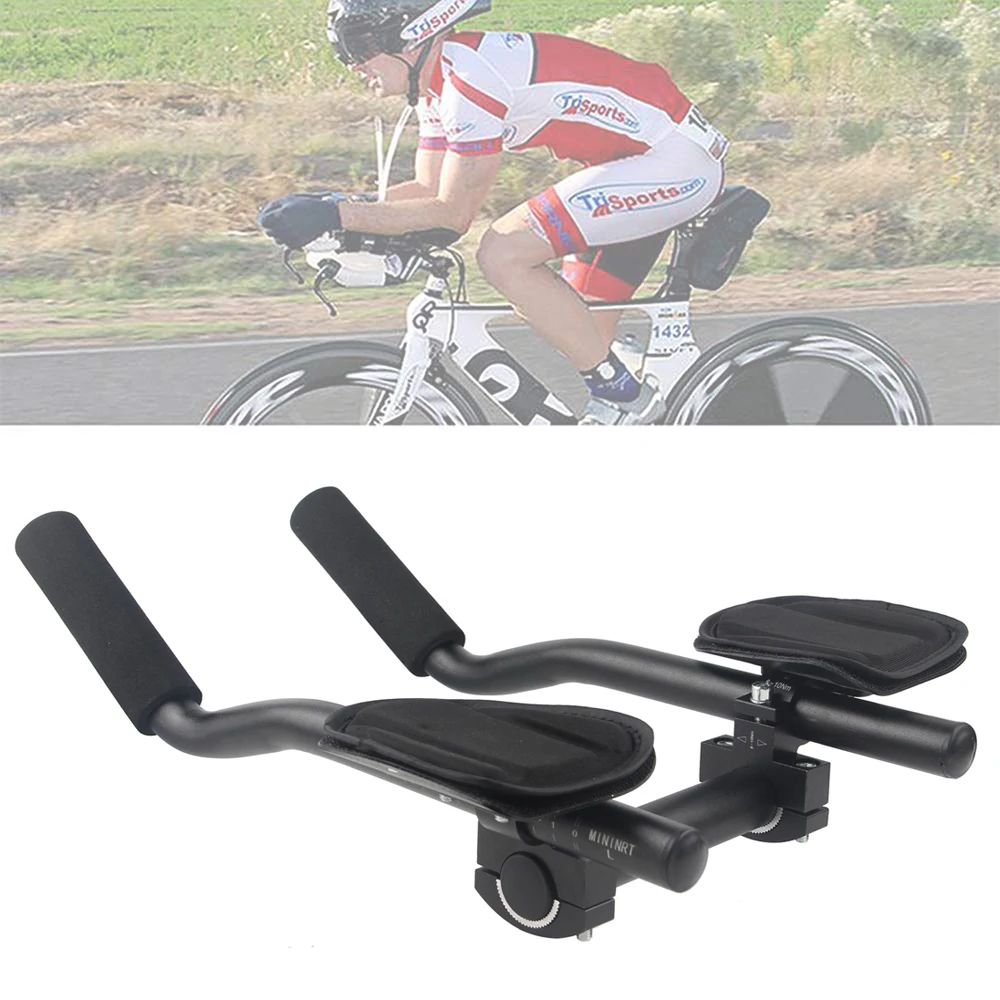 Bike Aero Bar TT Handlebar Aluminum Triathlon Handlebar Bracket Road MTB Bike Grip Bike Handlebar Extension Bike Accessories