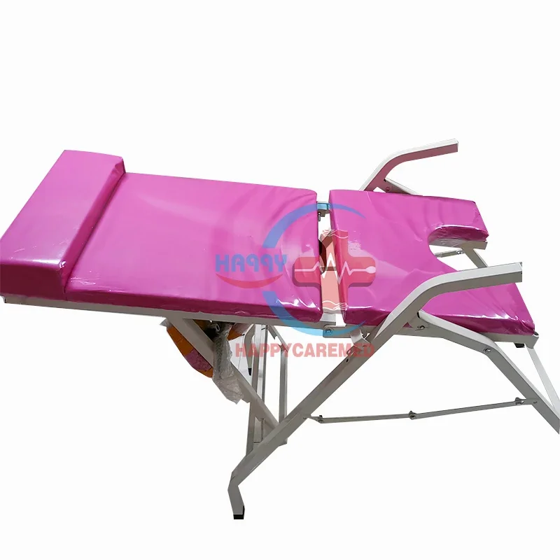 Low Carbon Square Steel Material Folding Gynecology Examination Bed/Obstetric Examination Table